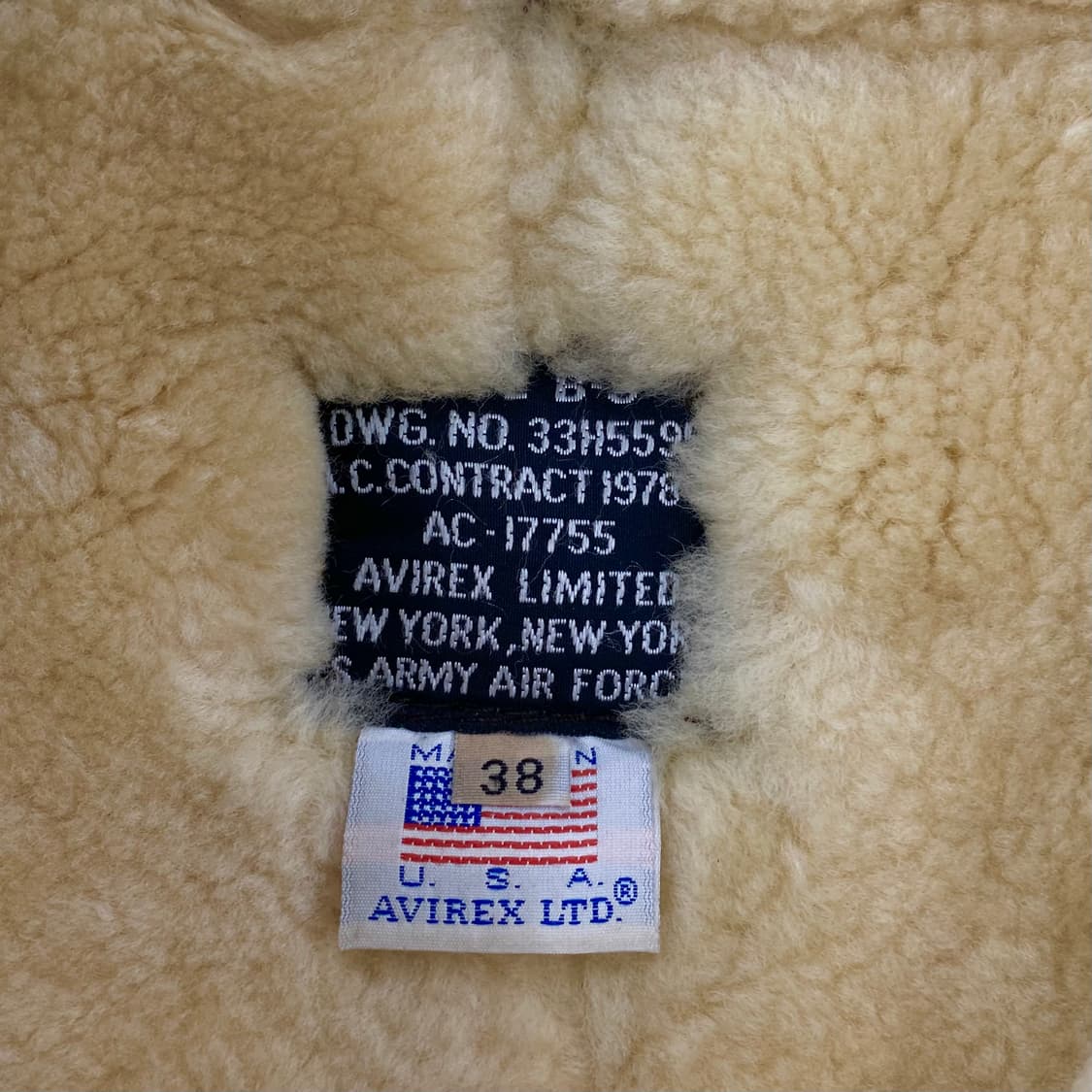 아비렉스 USA OG B-3 레더 무스탕 (100) 상품이미지5