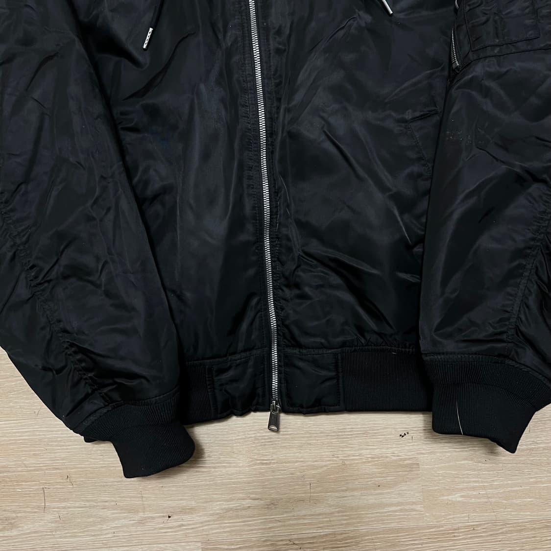 스파오 후드 레이어드 MA-1 항공점퍼 봄버자켓 [블랙] L/100 상품이미지3