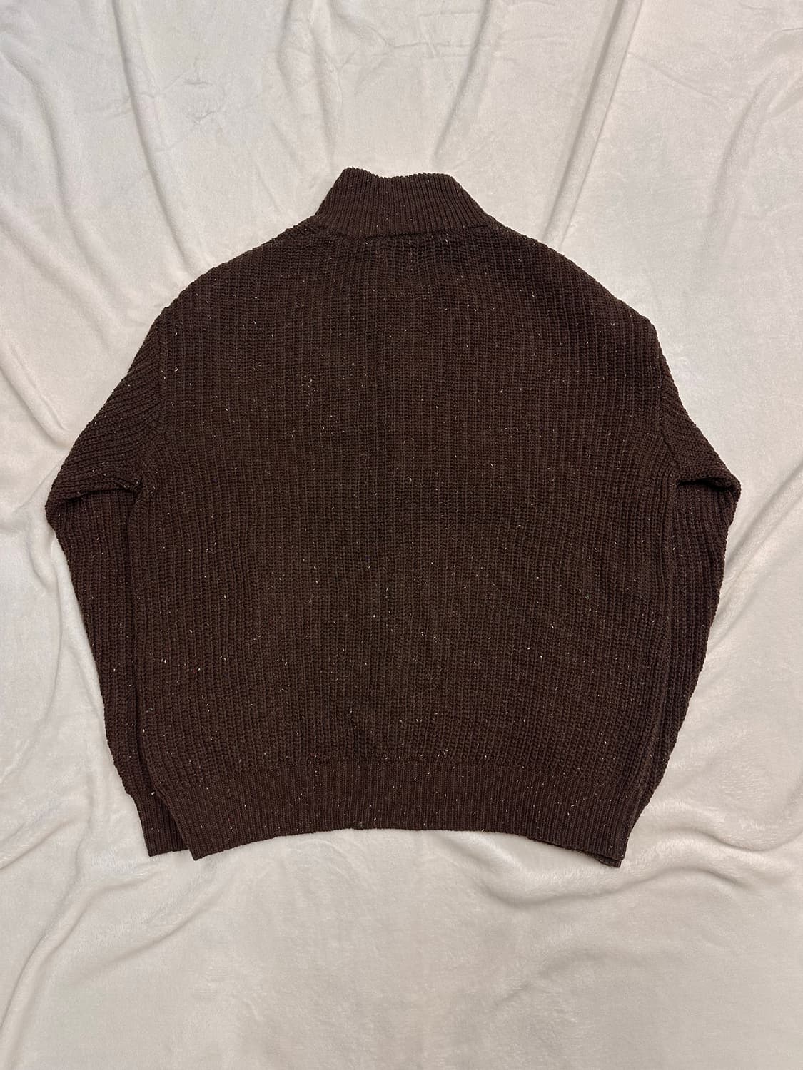 (M)COEN  오버핏 니트 풀 집업 다크브라운 상품이미지4