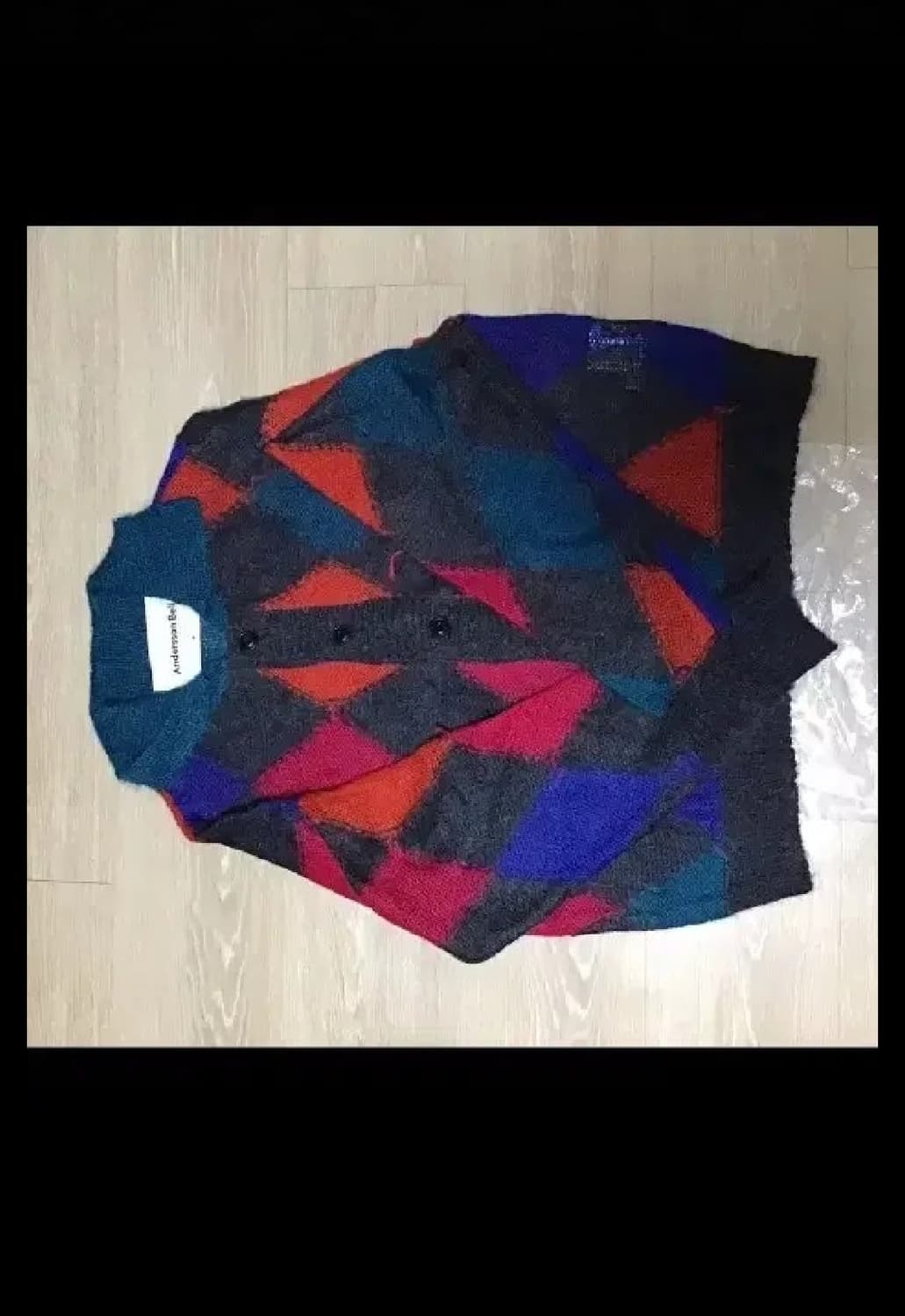 앤더슨벨 키드모헤어  아가일 가디건 L 상품이미지2