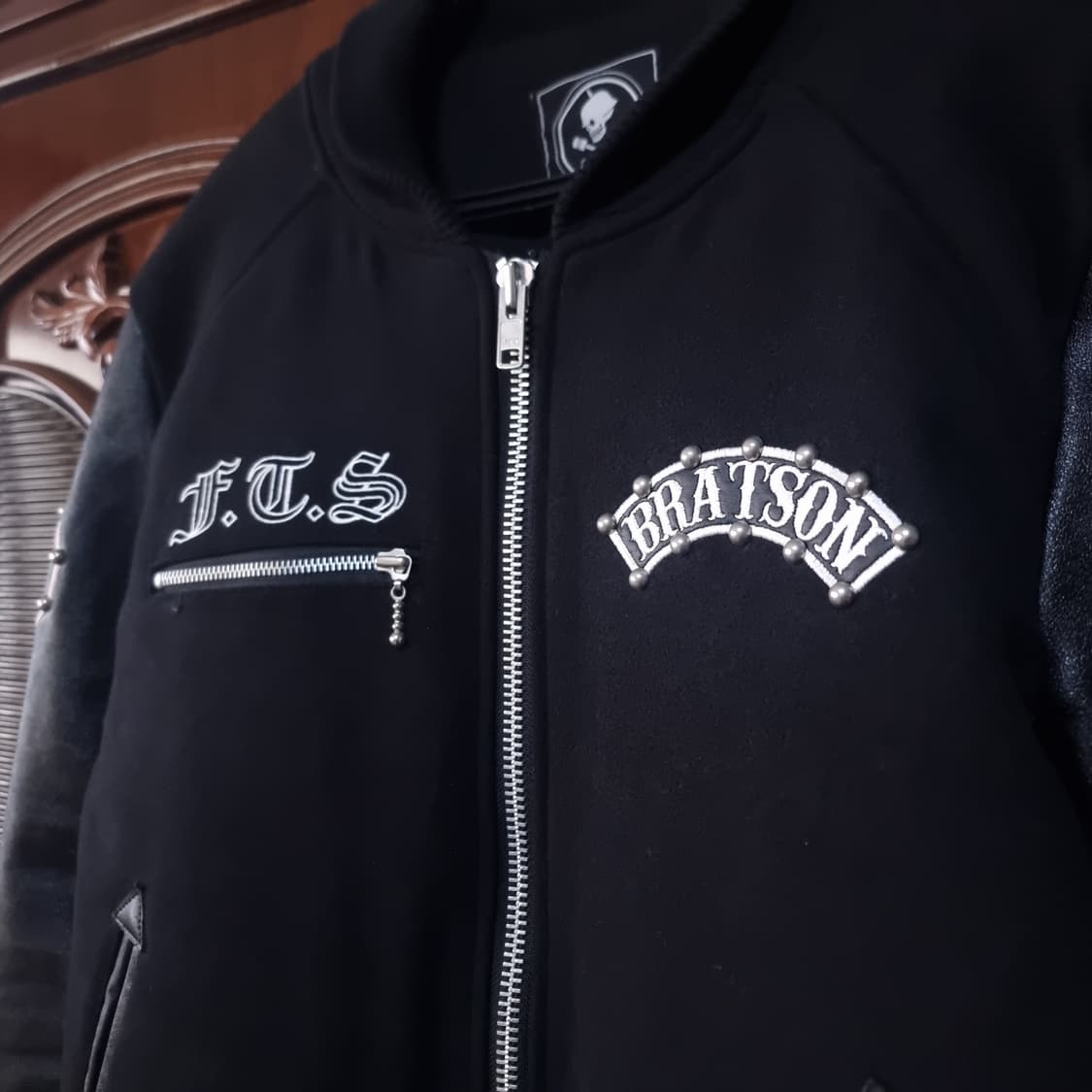 [BRATSON]14F/W 스컬 빅 로고 블랙 스타디움 자켓 상품이미지5