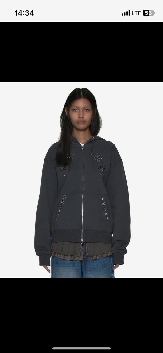 파르티멘토 우먼 젬스톤 후디 차콜 상품이미지1