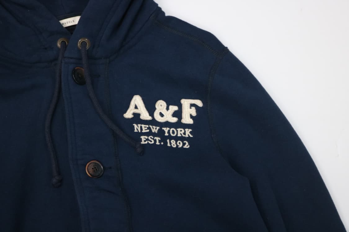 아베크롬비 빈티지 네이비 버튼업 후드 가디건 (M) 상품이미지4