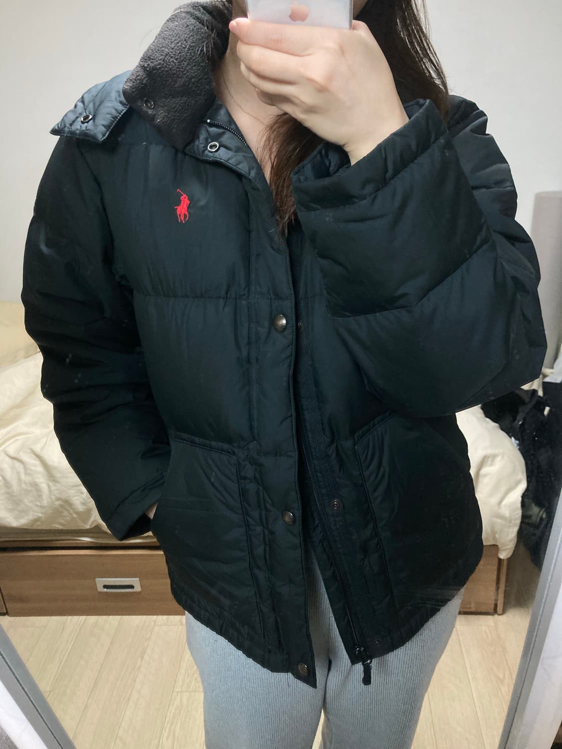 폴로 패딩 블랙  상품이미지3