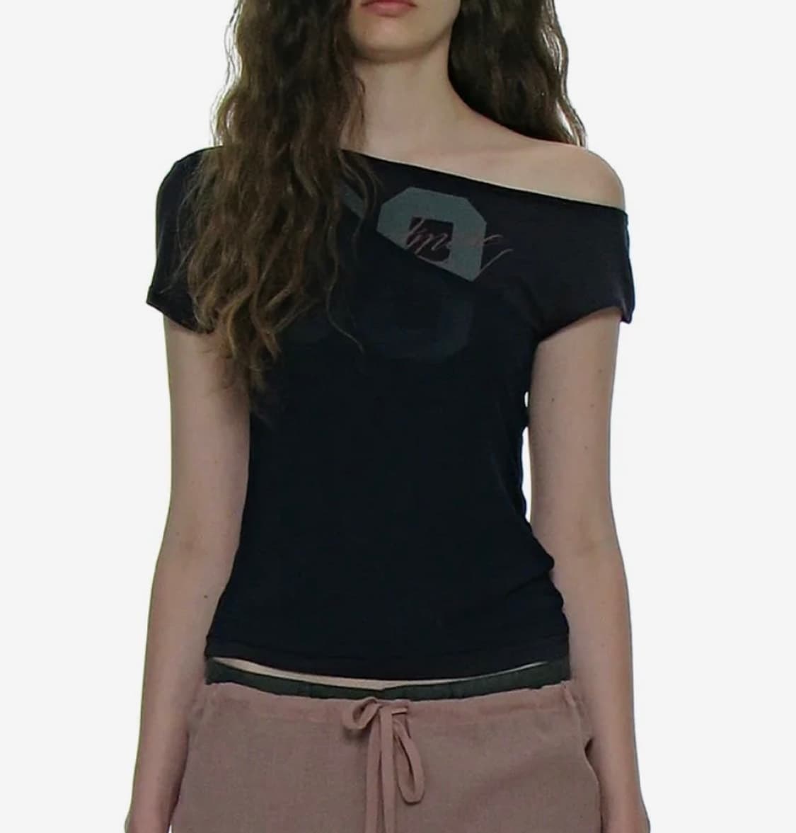 파르티멘토우먼 넘버링 언발란스드 레이어 탑_네이비 상품이미지1