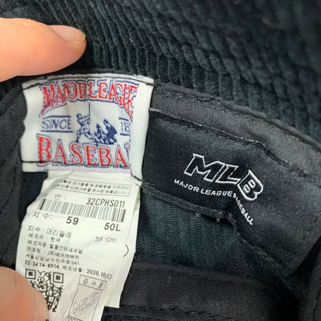 MLB 뉴욕양키스 코듀로이 돔햇 블랙 상품이미지5