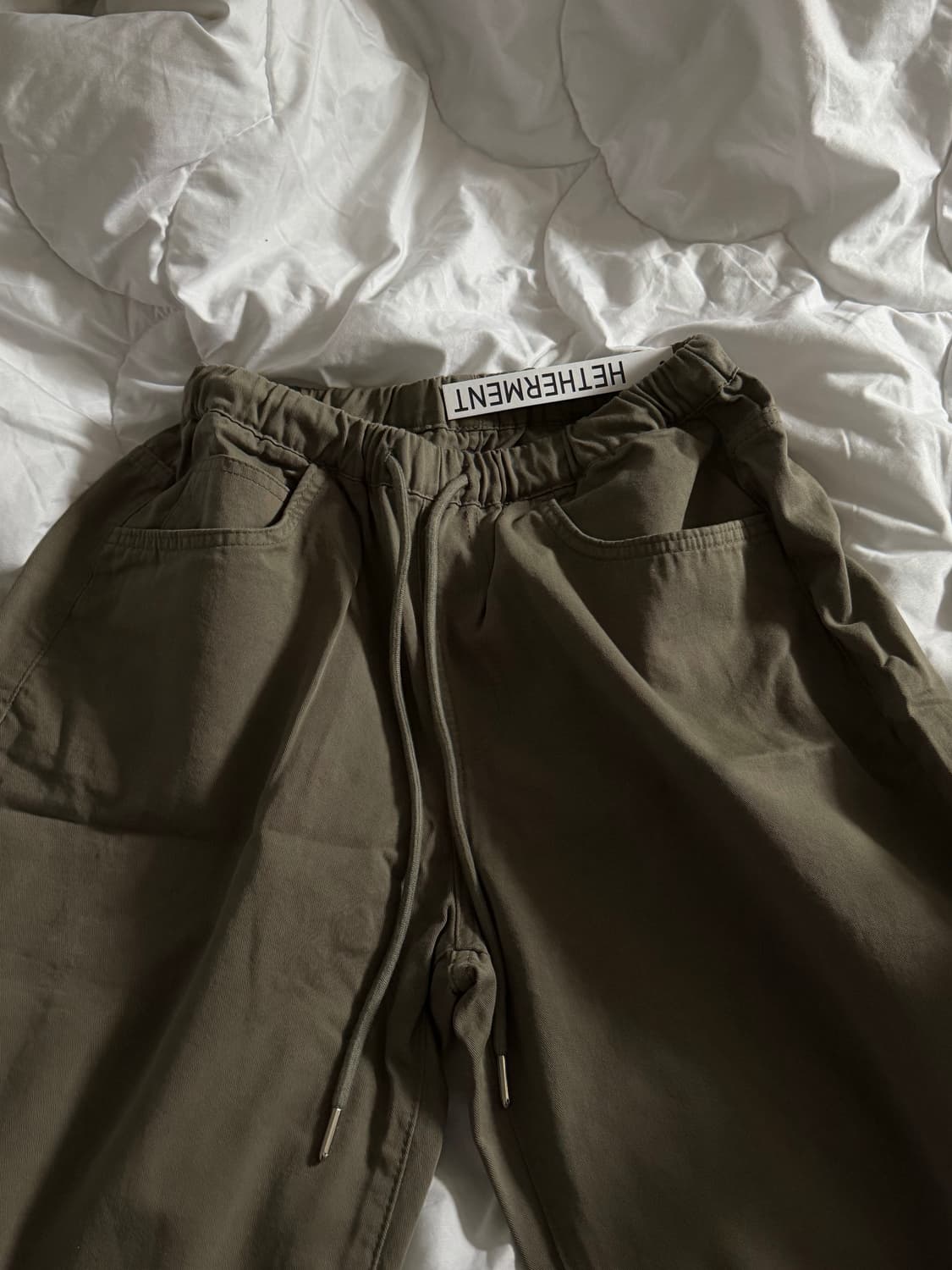 (새상품) 헤더먼트 코튼 팬츠 카키 worn cotton pants S 상품이미지3