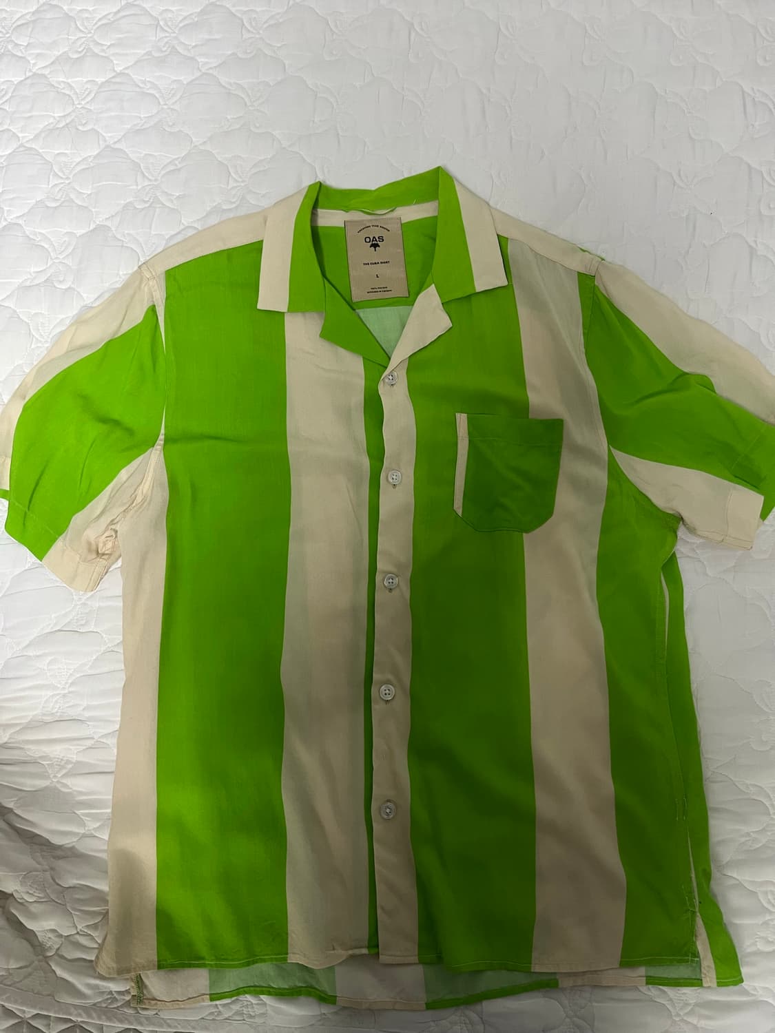 OAS SHIRT 라임 스트라이프 L사이즈 상품이미지1