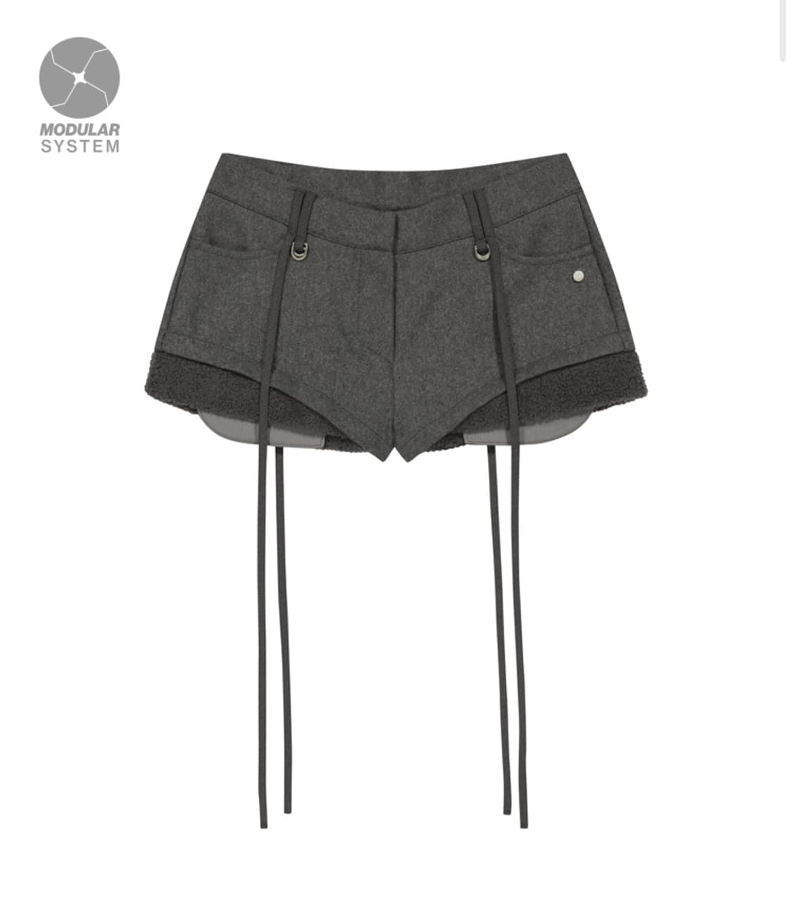 오호스 ojos Micro wool shorts grey 상품이미지2