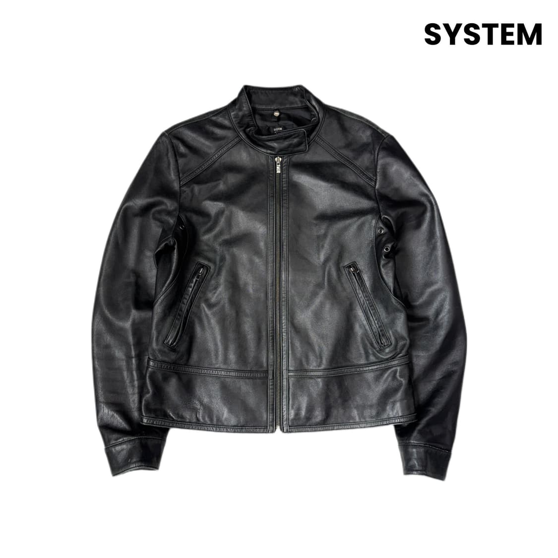 시스템 리얼레더 바이커 양가죽 가죽자켓 블랙 상품이미지1