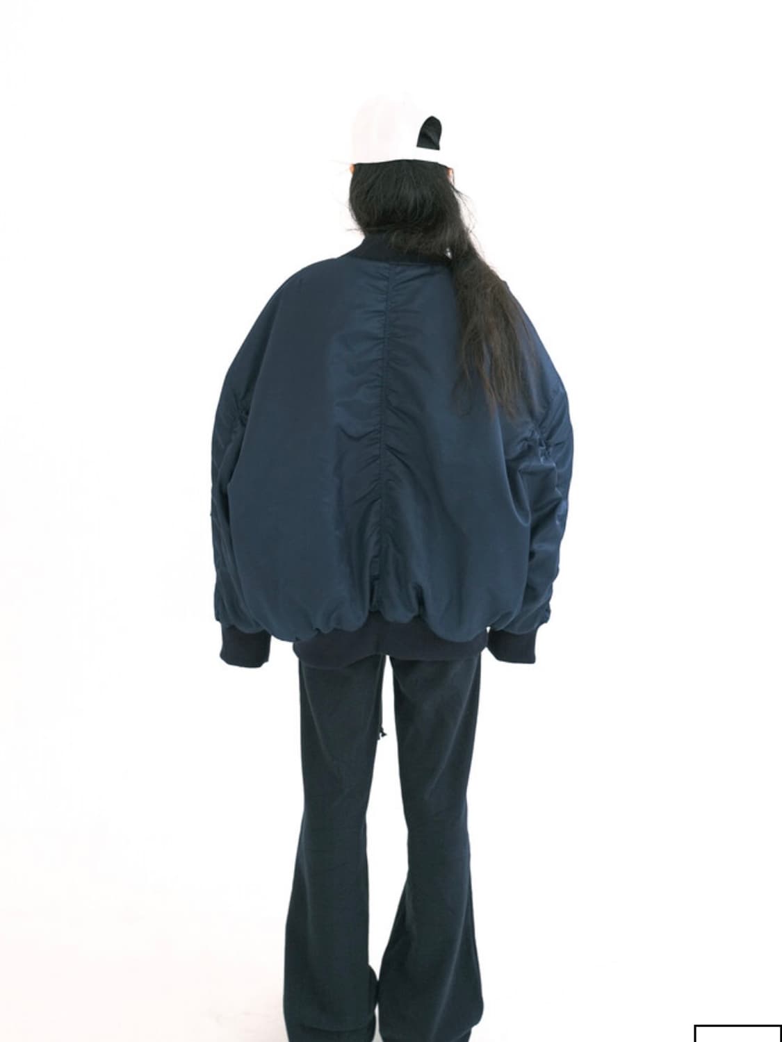 샵페어리 patch bomber padded jacket navy 상품이미지5