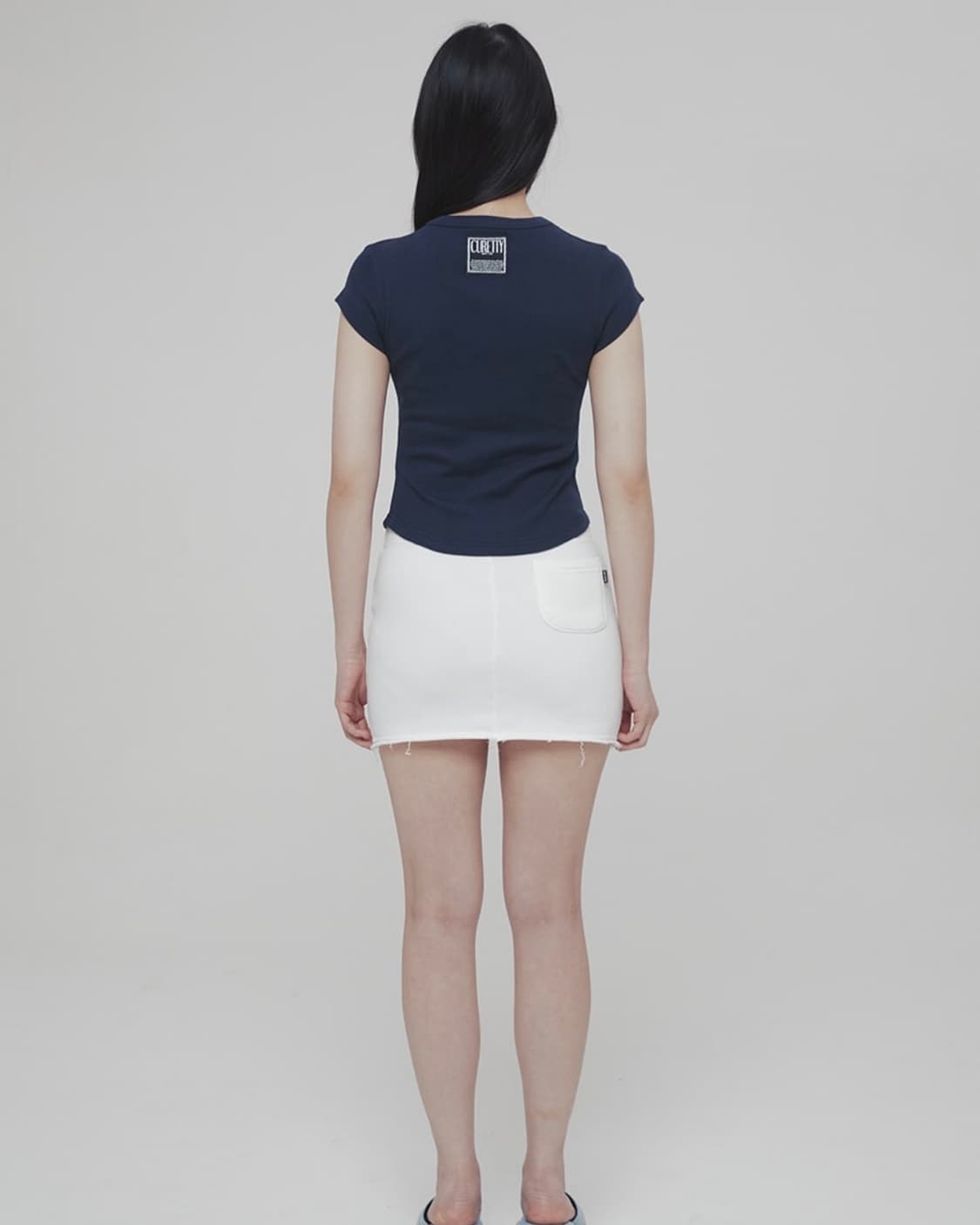 큐리티 반팔 티셔츠 C 90S LINE BASIC T-SHIRT_NAVY 상품이미지3