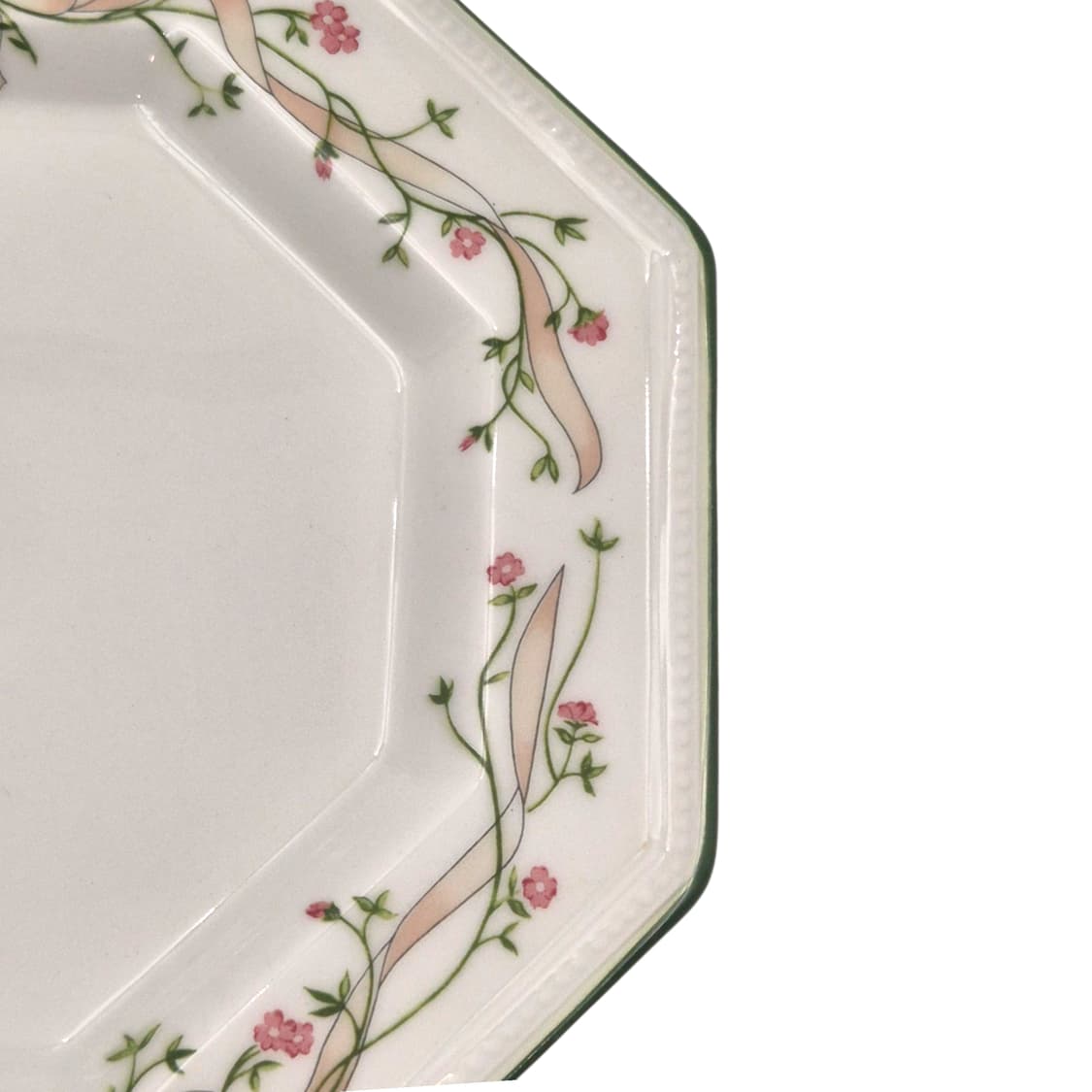 80s 영국 존슨 브라더스 8각 리본 꽃 접시 1p 상품이미지2