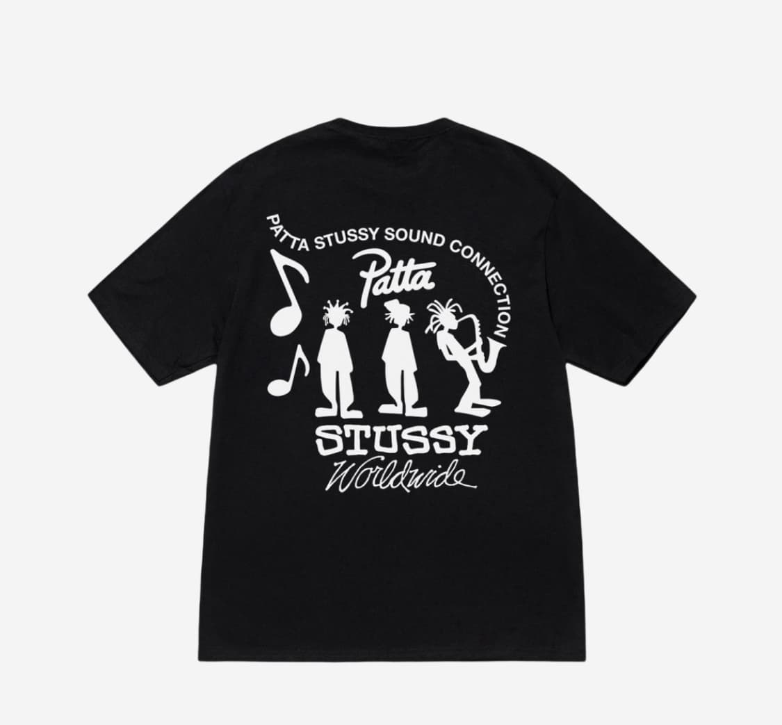 [새상품] stussy 스투시 x 파타 사운드 커넥션 티셔츠 블랙 L 상품이미지1