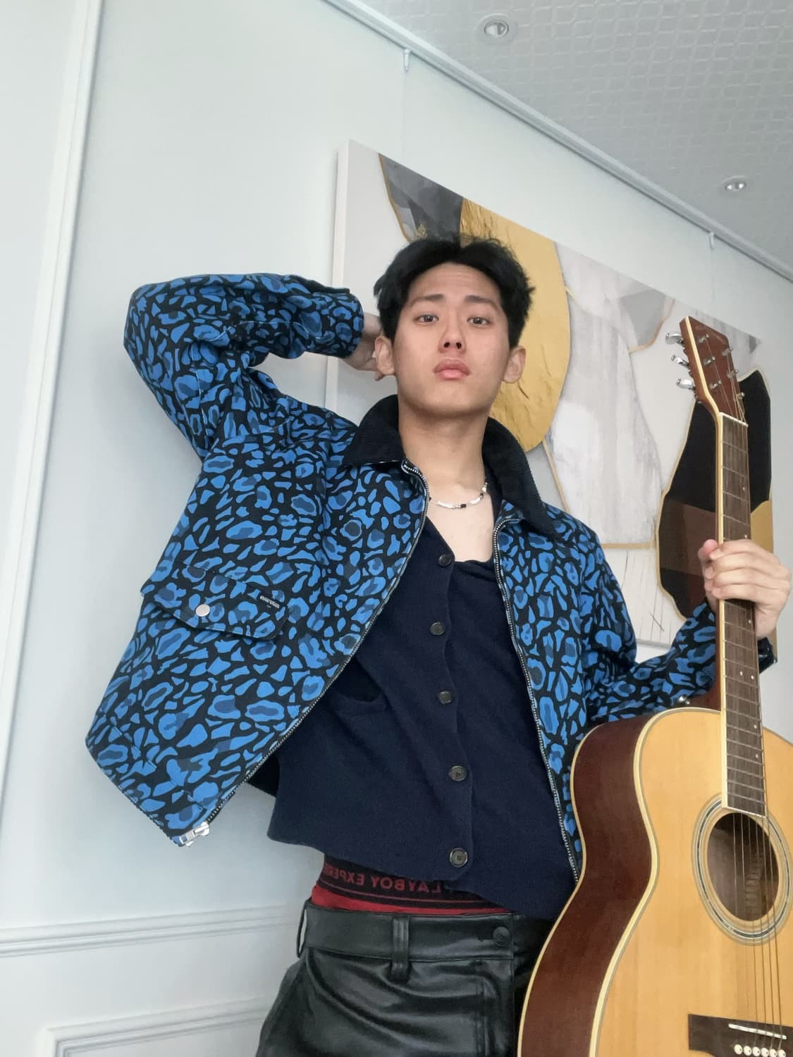 KNOW WAVE 블루 레오파드 자켓 상품이미지1