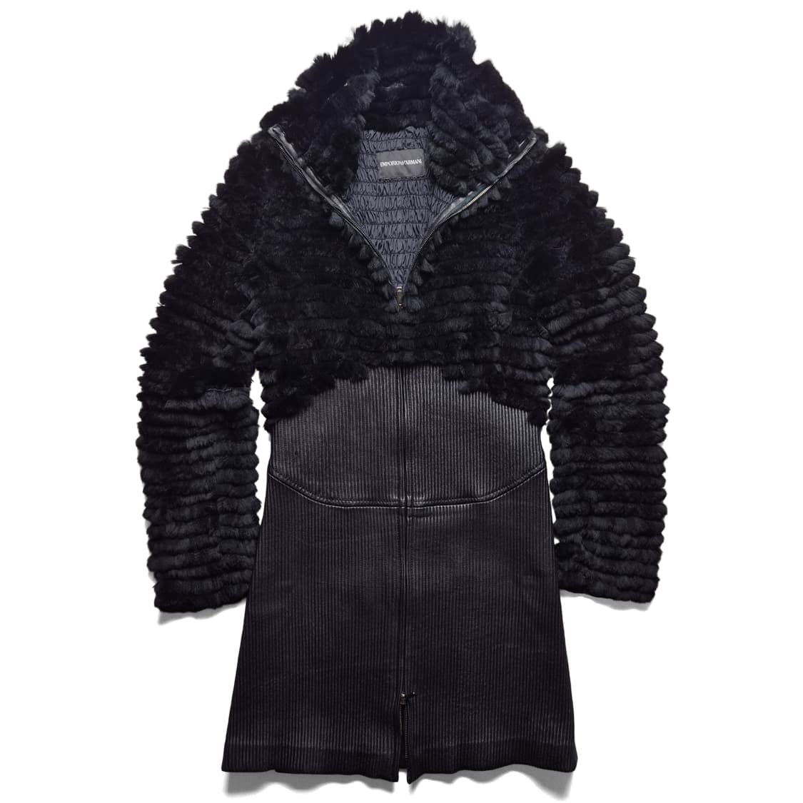 [S] 엠포리오 아르마니 퍼 레더 믹스 롱자켓 상품이미지2