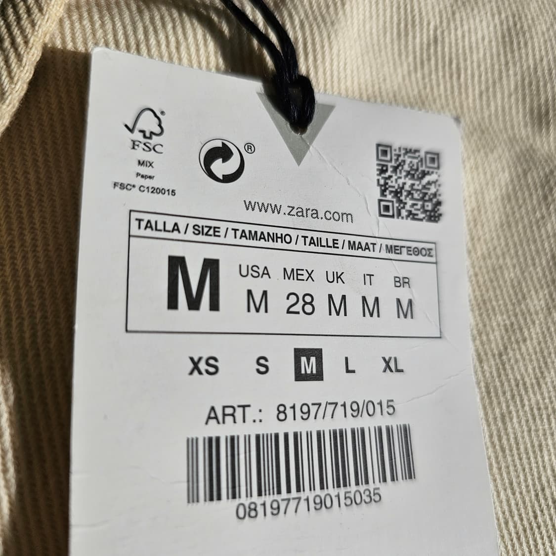 M 새제품) 자라 패치워크 개버딘 재킷 8197/719 오버핏 체감 L~ 상품이미지8