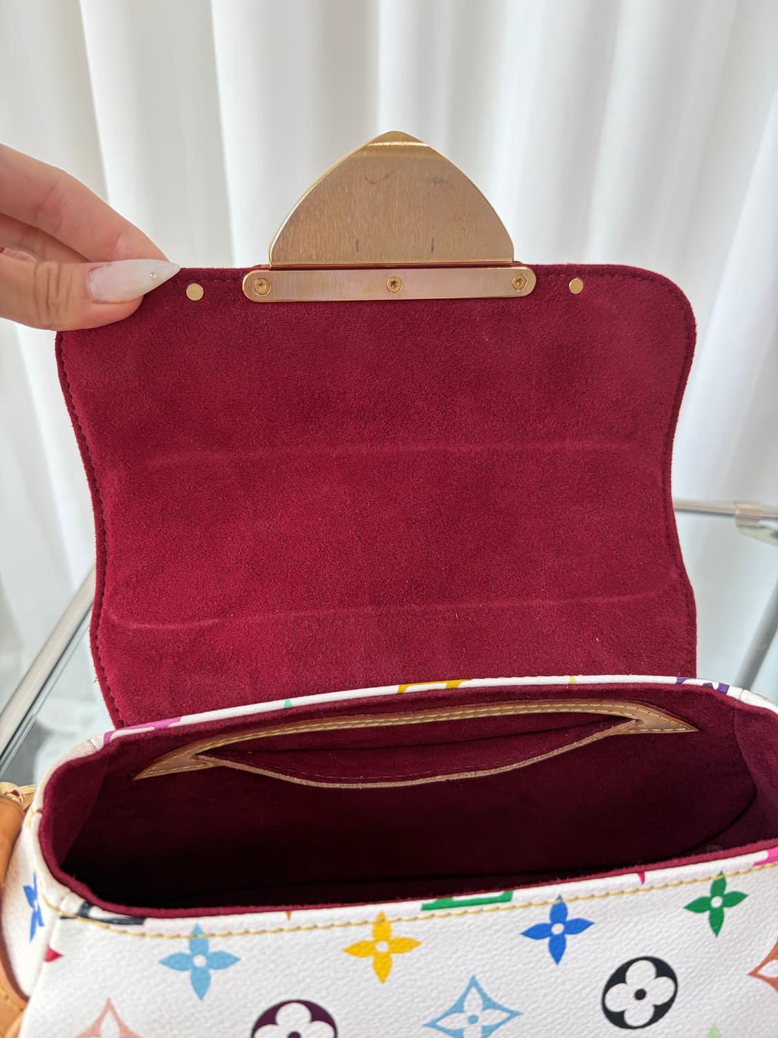 루이비통 x 무라카미 마릴린 화이트 멀티컬러 모노그램 숄더백 상품이미지5