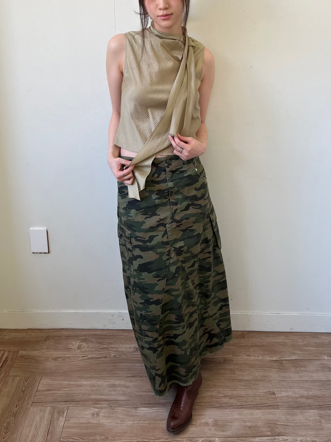 Right-on 밀리터리 스커트 상품이미지3