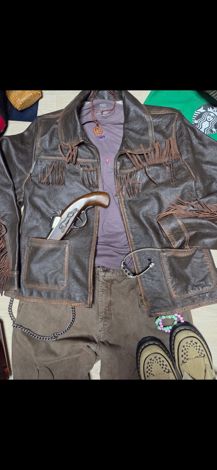 BANANA REPUBLIC 웨스턴 레더자켓 가죽자켓 바이크 라이더 상품이미지1