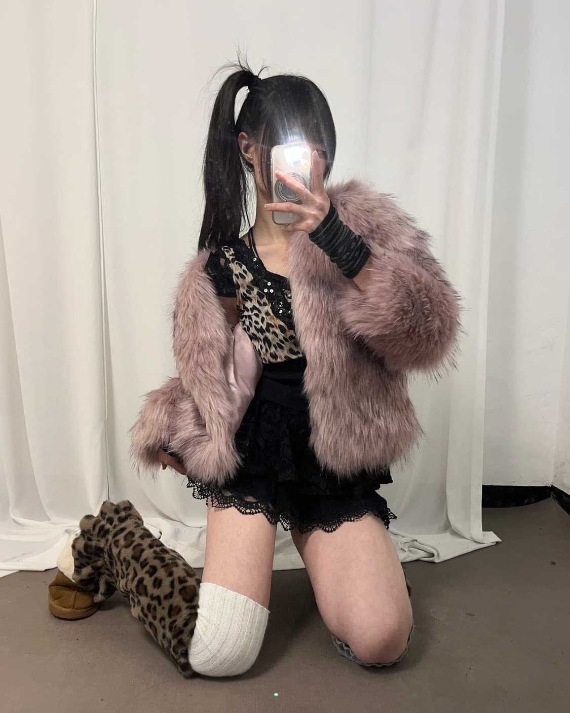 핑크 에코퍼 자켓 상품이미지1