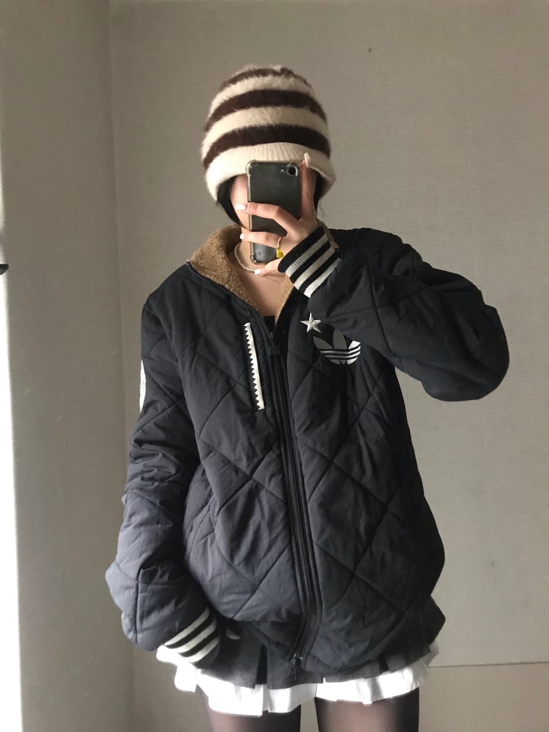 아디다스 블랙 투웨이 패딩 상품이미지3