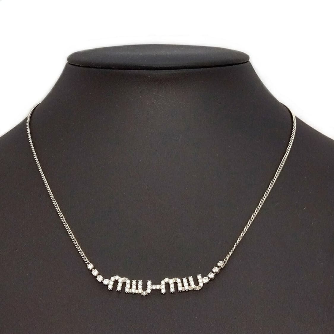 miu miu 미우미우 미우 크리스탈 목걸이 실버  상품이미지1