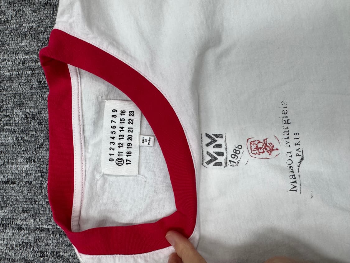 마르지엘라 스탬프 티셔츠 레드 xl 상품이미지4