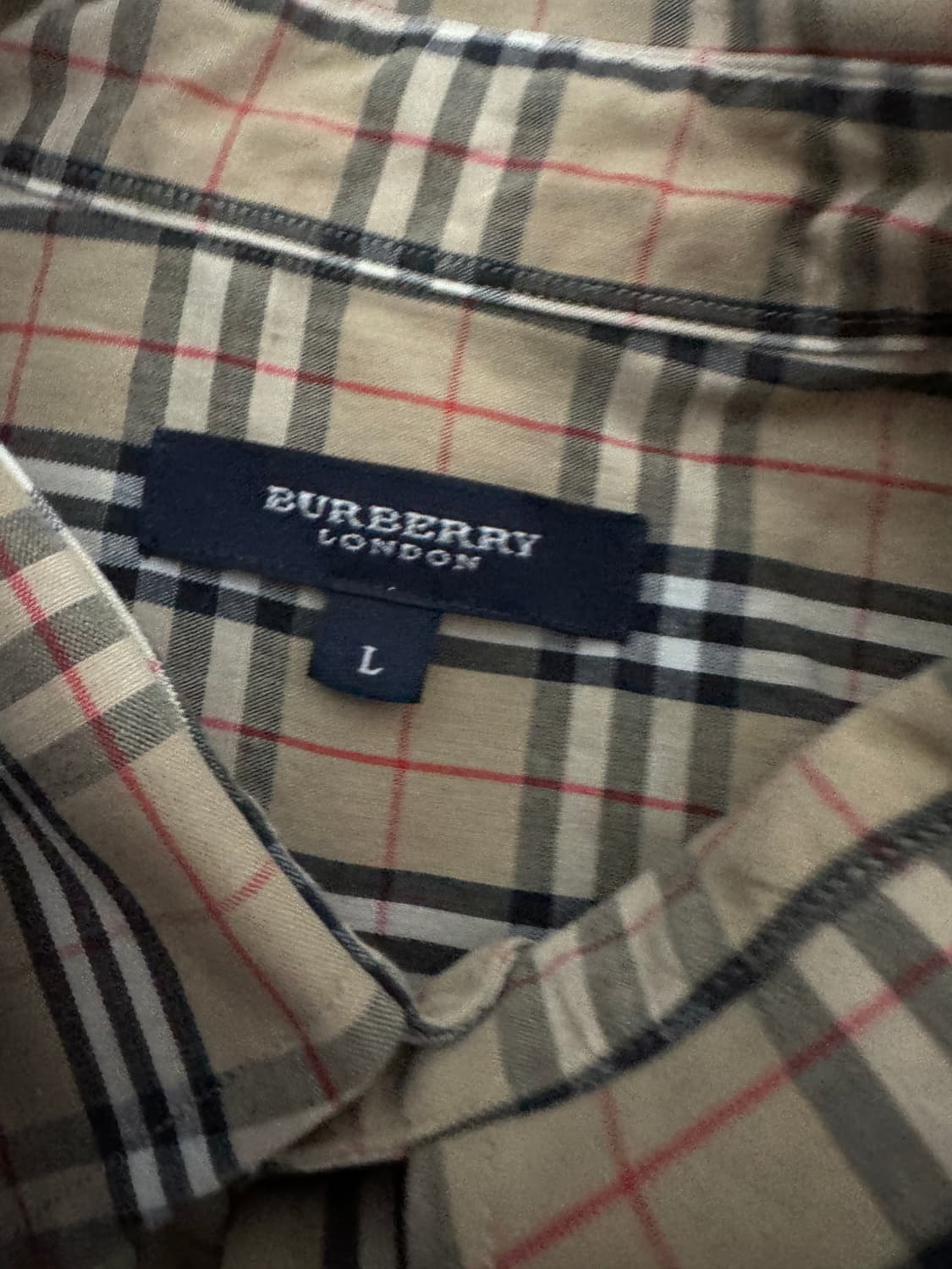 버버리 런던 커스텀 시그니처 긴팔 체크셔츠 L 상품이미지3
