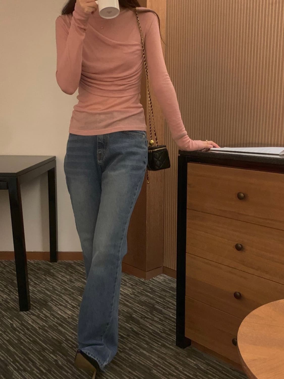 더롯 [osro] 오스로 시티 슬림 부츠컷 워싱 데님 팬츠 상품이미지3