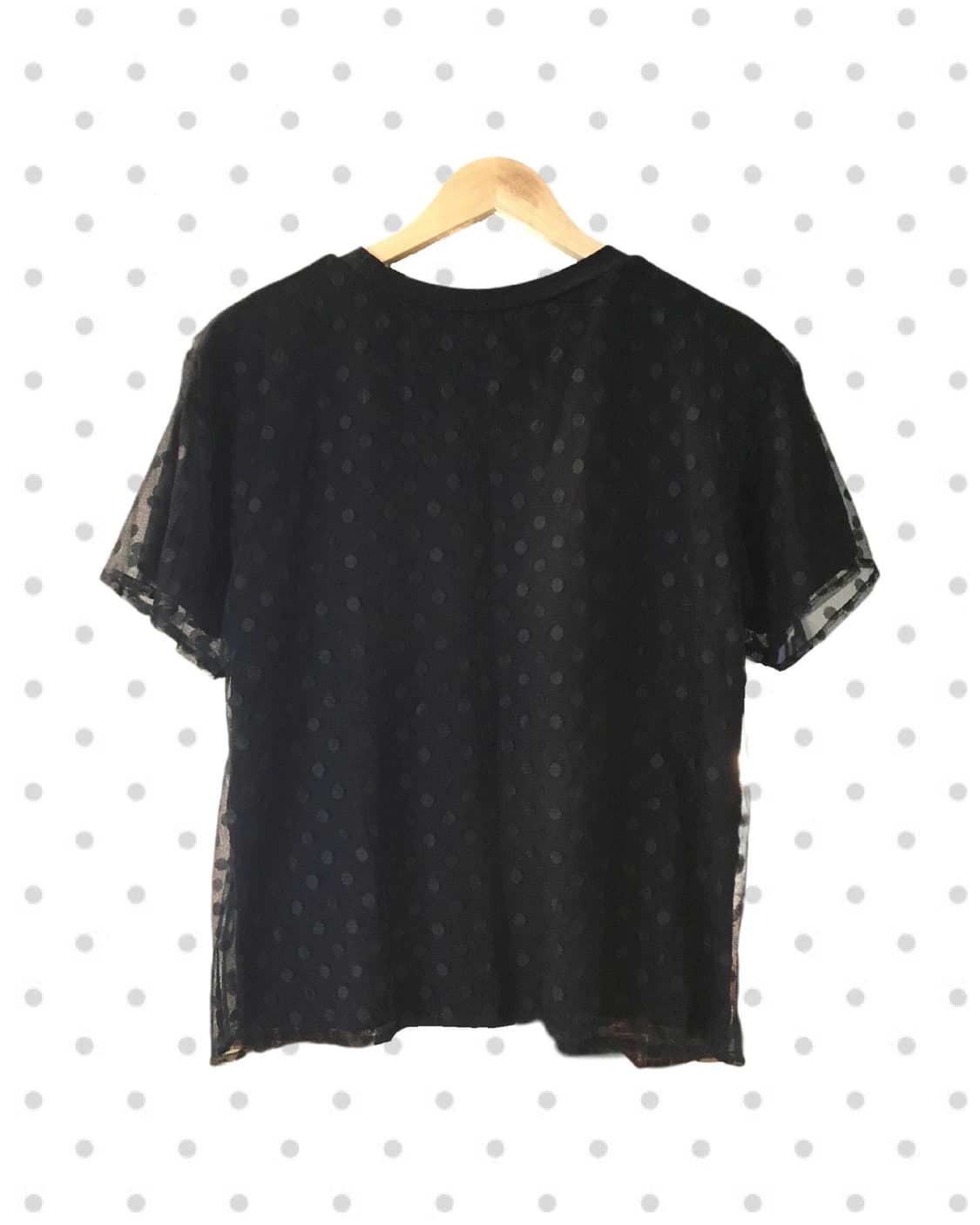 vintage sheer dot pattern mesh top black 상품이미지6