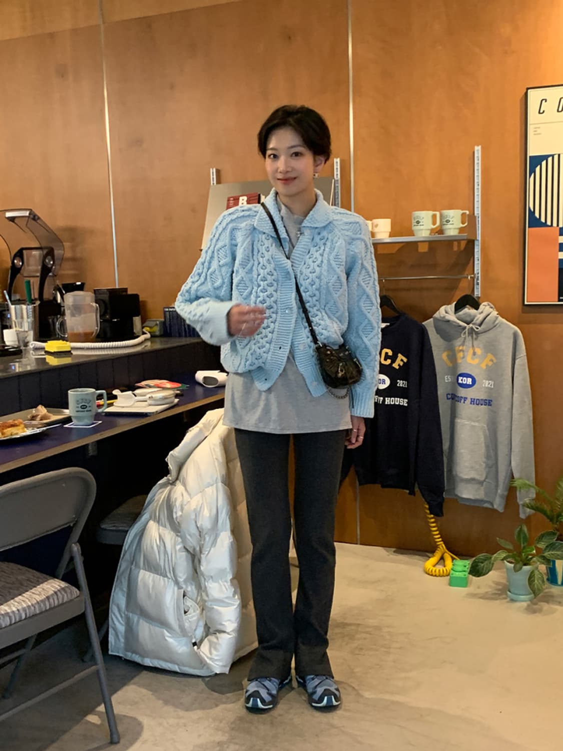 에이치모드 꽈배기가디건 아이보리 상품이미지8