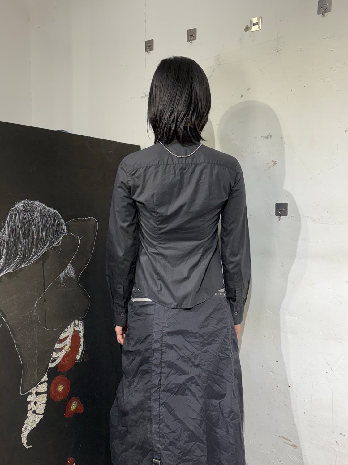 엠프리오 아르마니 고딕 패턴 프릴 셔츠 S 상품이미지4