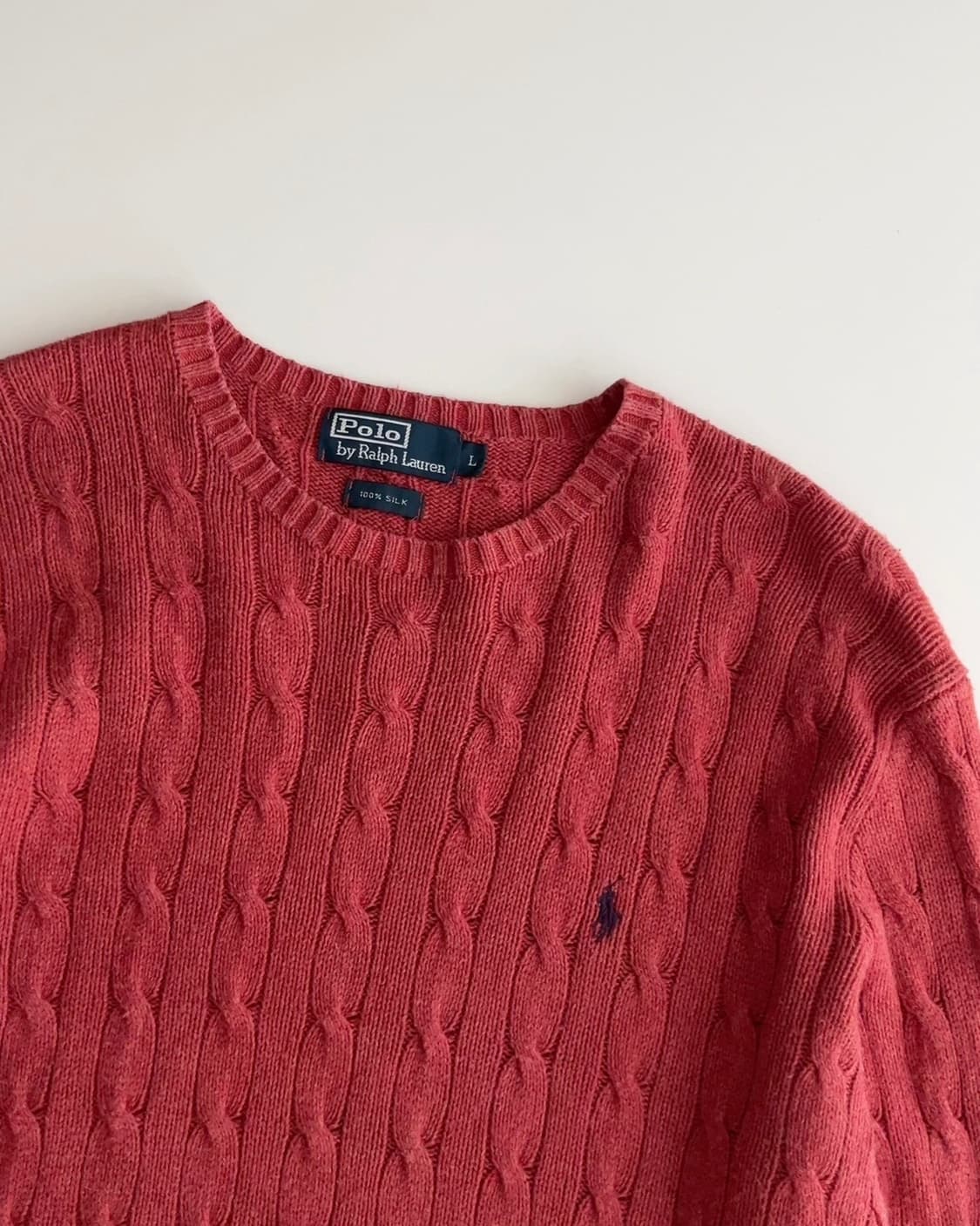 폴로 랄프로렌 실크 케이블 니트 L 상품이미지4