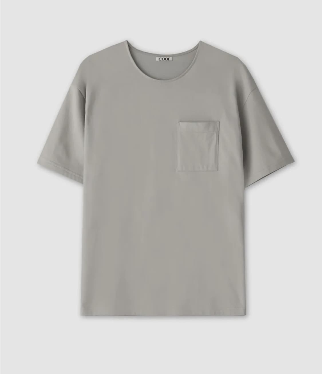 쿠어 수피마 코튼 세미오버핏 U넥 티셔츠 (라이트그레이) XL 상품이미지1