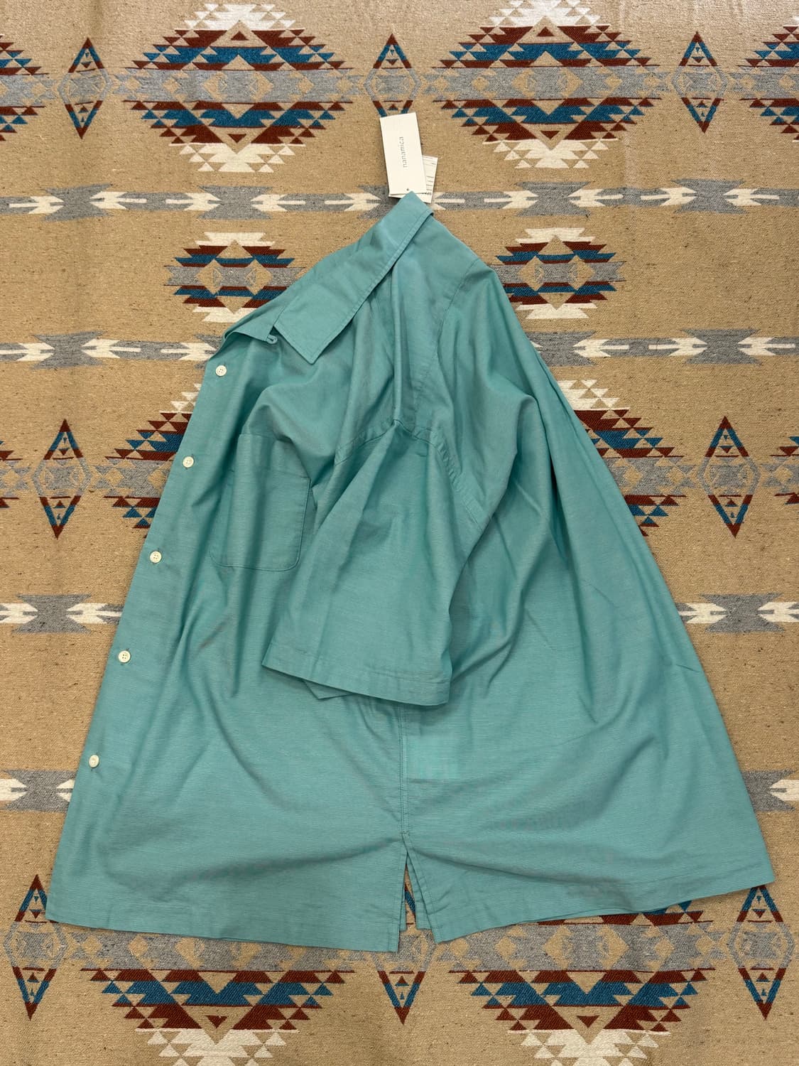 [XL][110] 나나미카 오픈카라 파나마 숏슬리브 셔츠 민트 상품이미지6