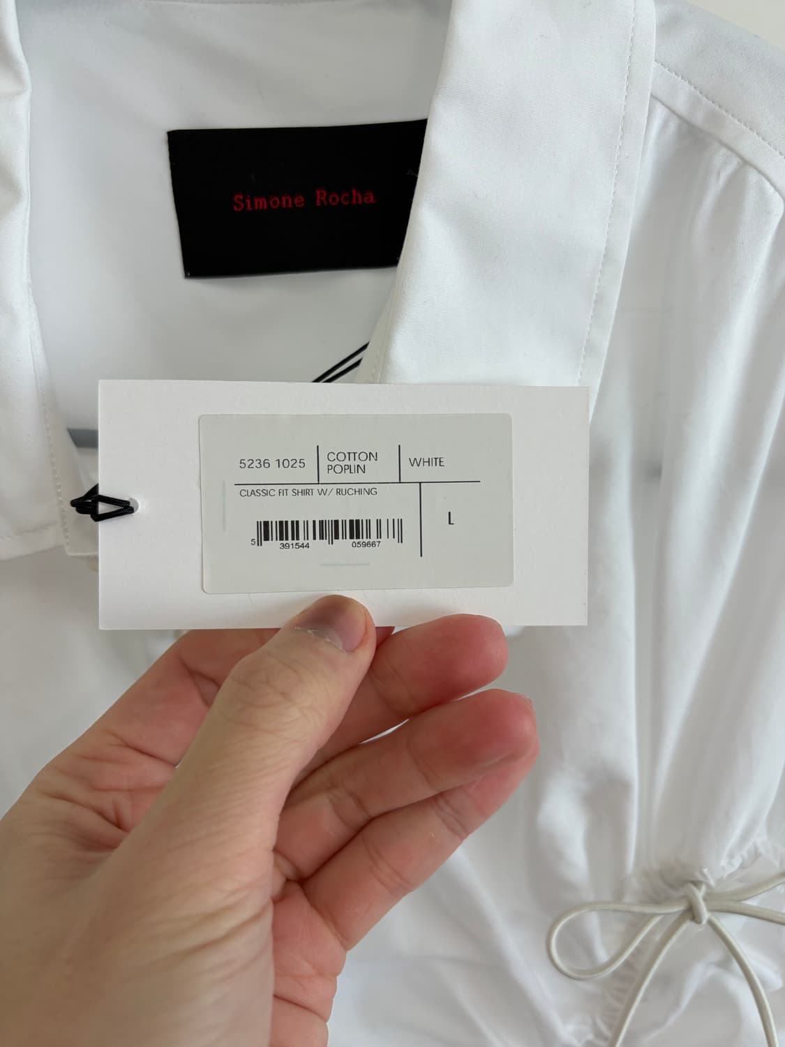 시몬로샤 (simone rocha) 화이트 코튼 셔츠 상품이미지3