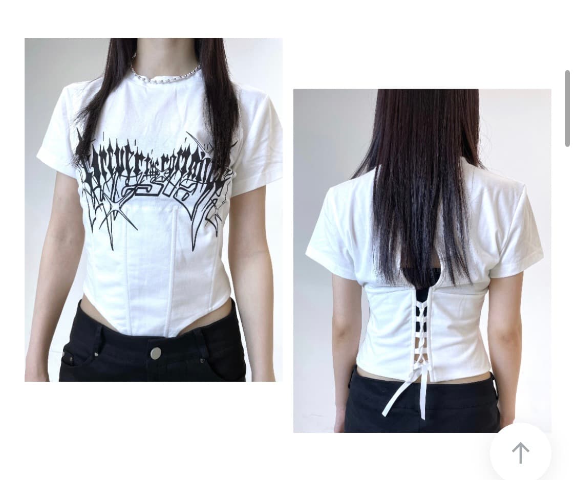 다즈데이즈 y2k 코르셋 스트링 티셔츠 상품이미지3