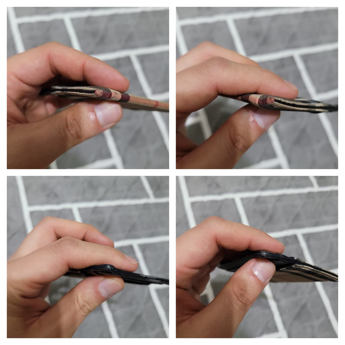 정품 버버리 샌돈 빈티지 체크 레더 카드지갑 상품이미지4