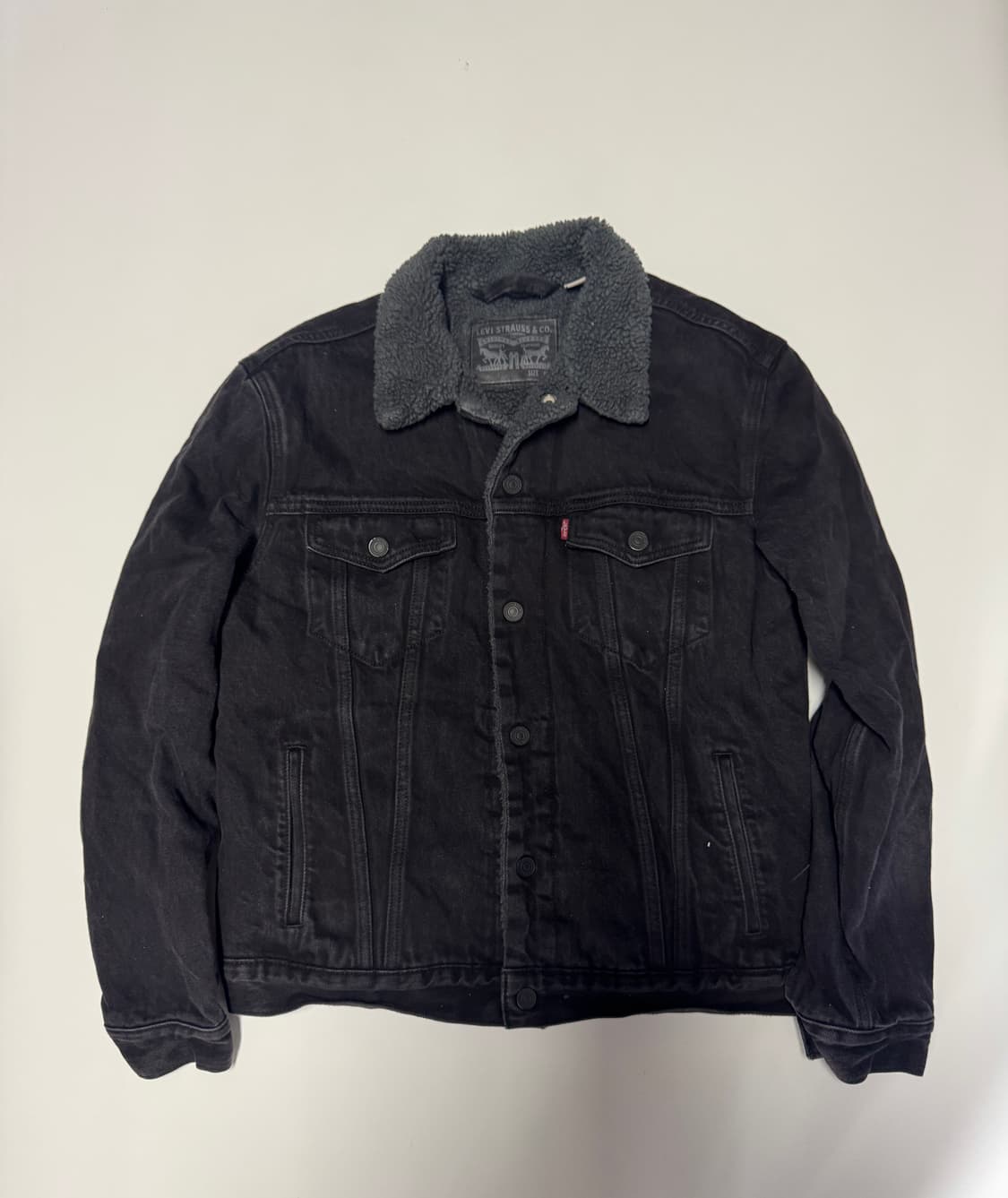 정품 리바이스 쉐르파 흑청 양털 데님자켓 M 상품이미지1