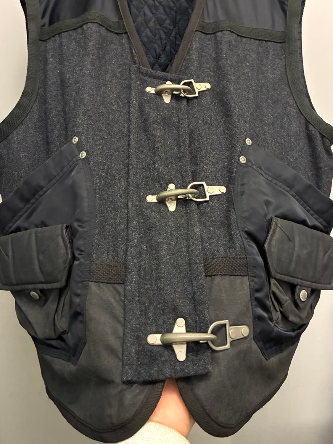 (XL)90s BOBSON 밥슨 울 나일론 파이어맨 워크 피싱 베스트 상품이미지3