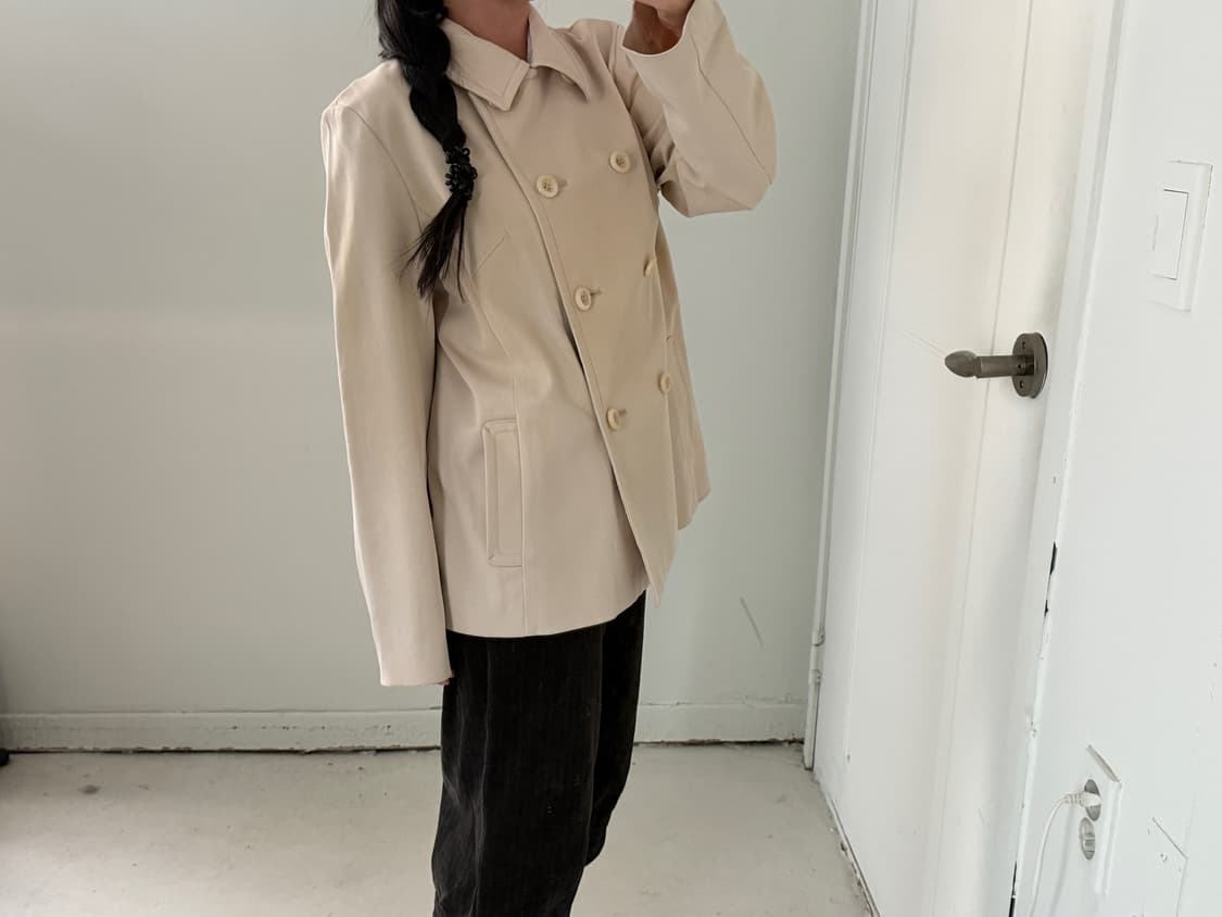 일본빈티지 크림 더블 숏자켓 상품이미지2