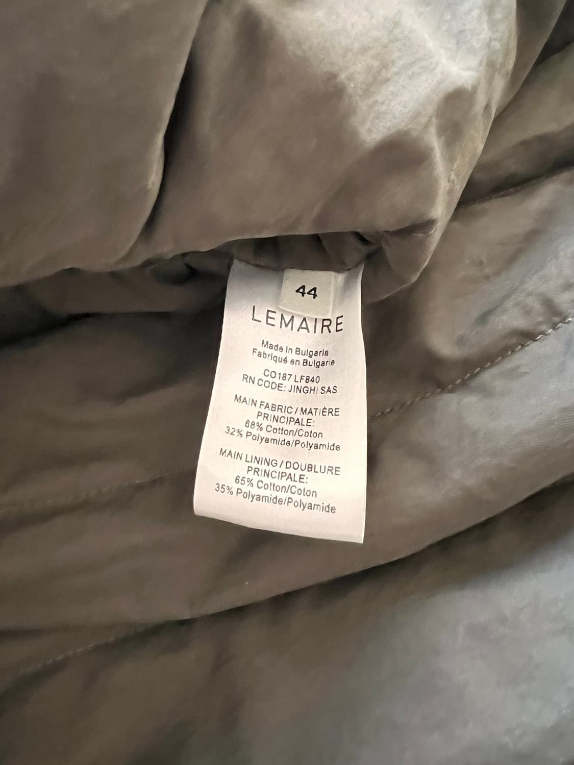 르메르 푸퍼자켓 Lemaire 22fw 44사이즈 95-100 상품이미지8