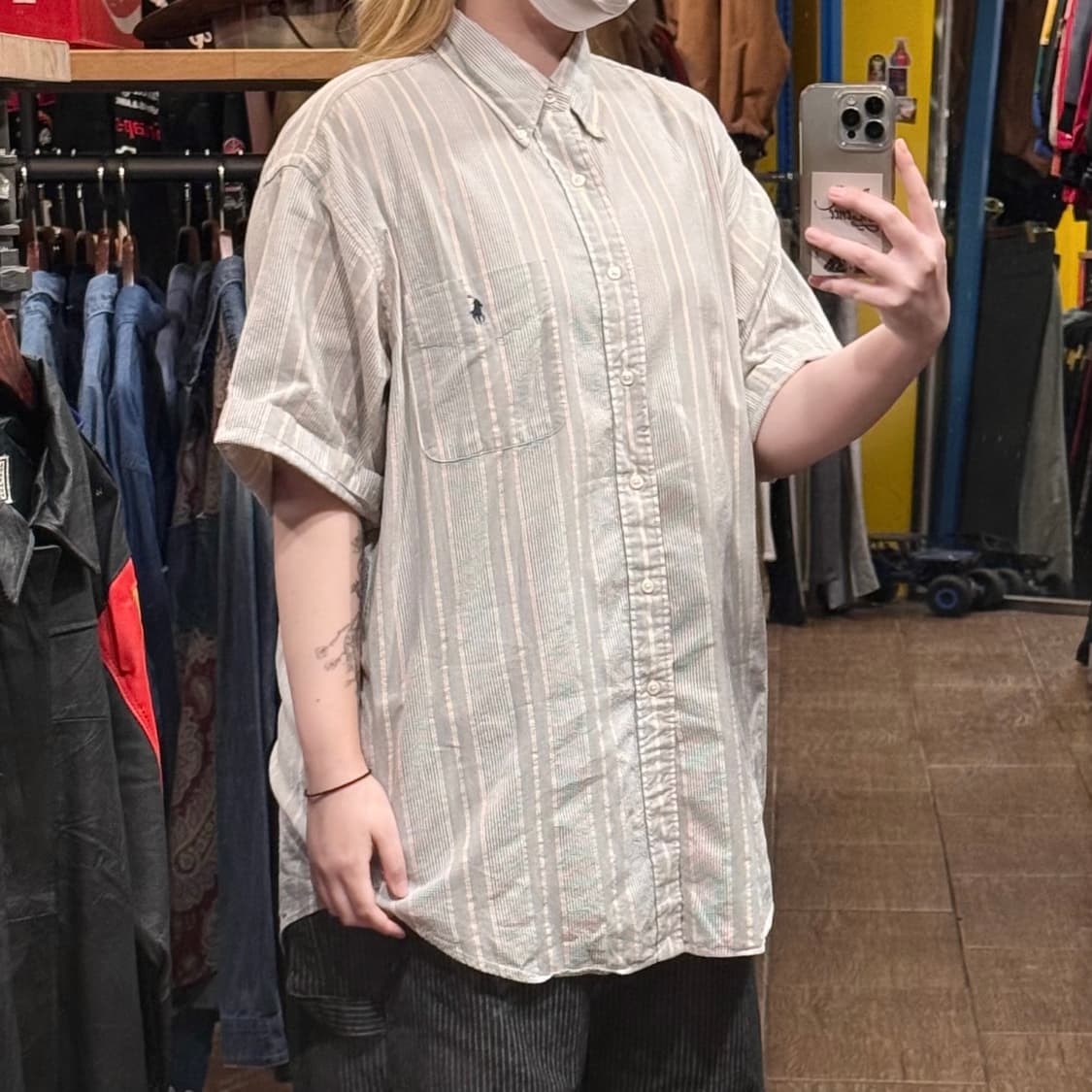 [HI] 폴로 랄프로렌 반팔셔츠 스트라이프 스카이블루 상품이미지3