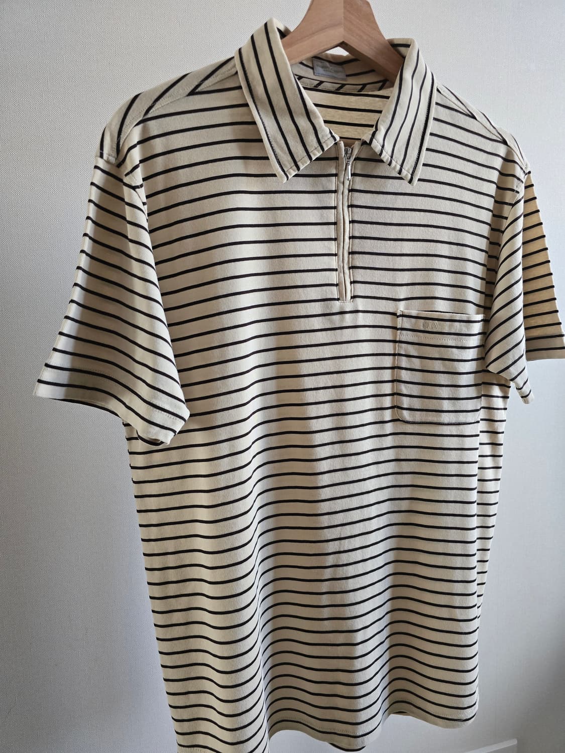 HARDY AMIES BOUTIQUE 스트라이프 집업 카라 티셔츠 상품이미지2