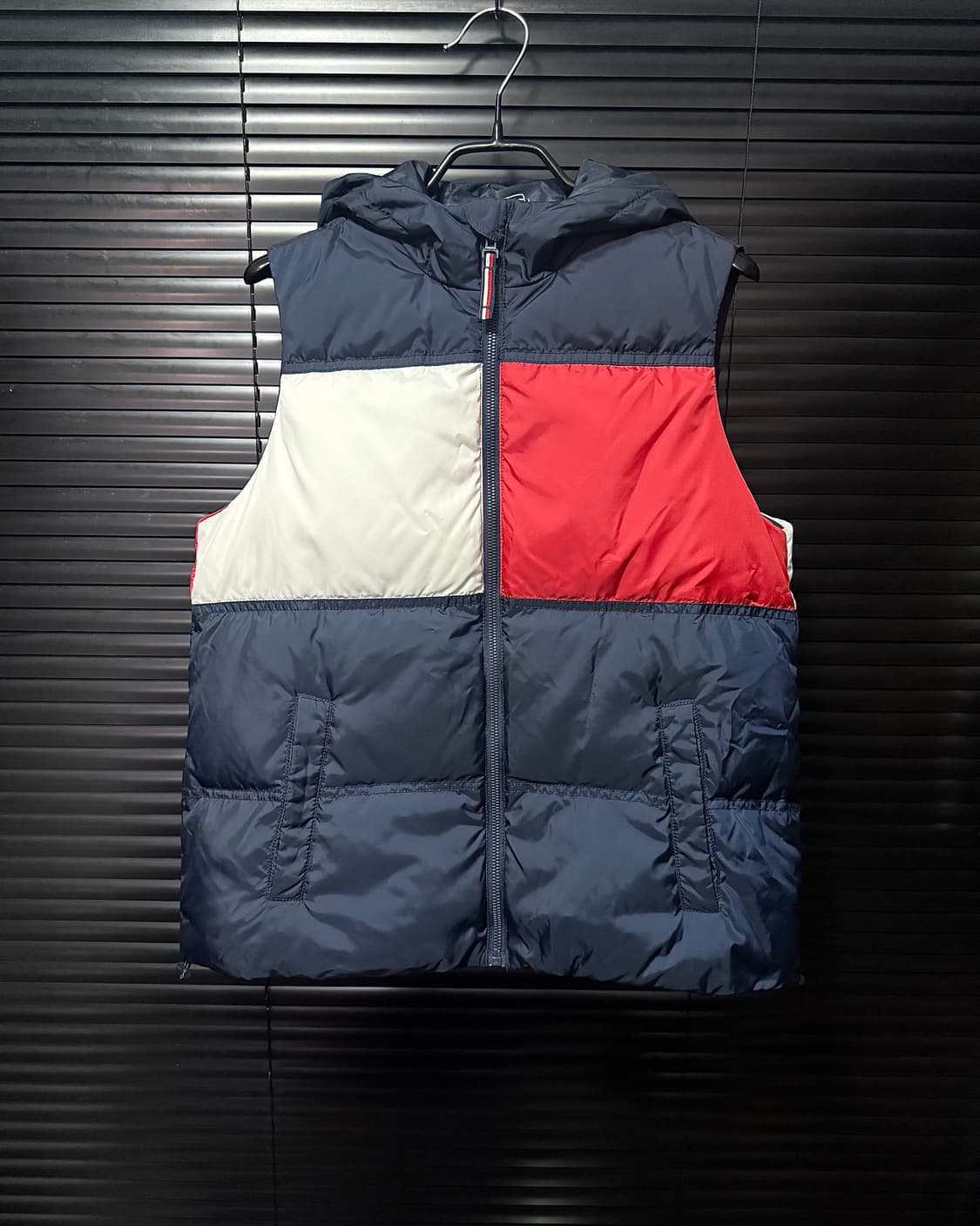 타미 힐피거 미국 USA 후드 패딩 조끼 네이비 남색 S 90 베스트 상품이미지2