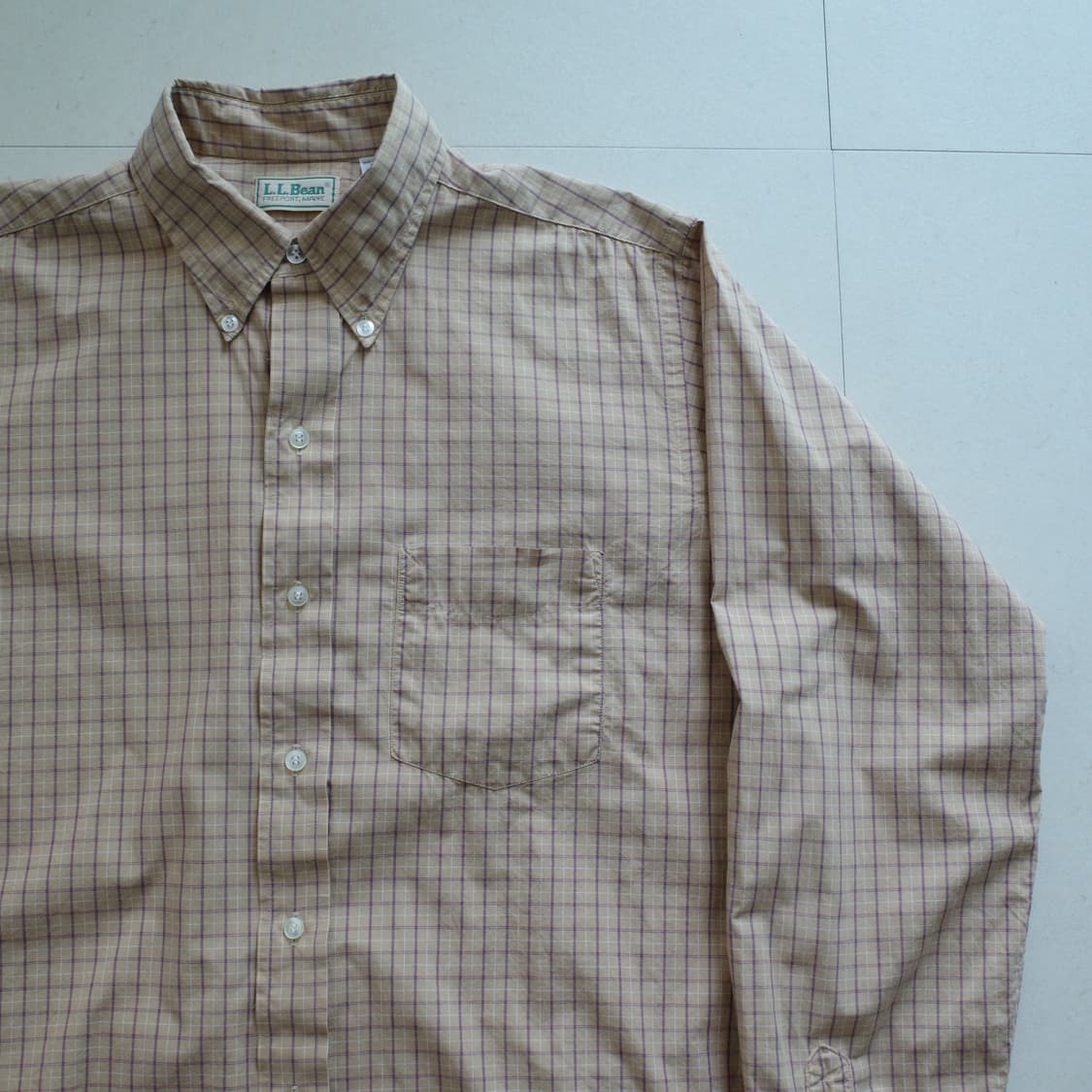 90s 엘엘빈 빈티지 MADE IN USA 체크 셔츠 커스텀핏 L 상품이미지3