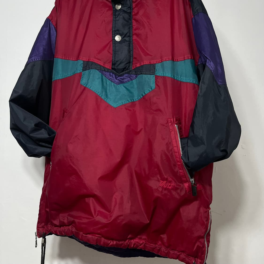 90s 바람막이 올드스쿨 아노락 점퍼  블랙퍼플레드그린 상품이미지2