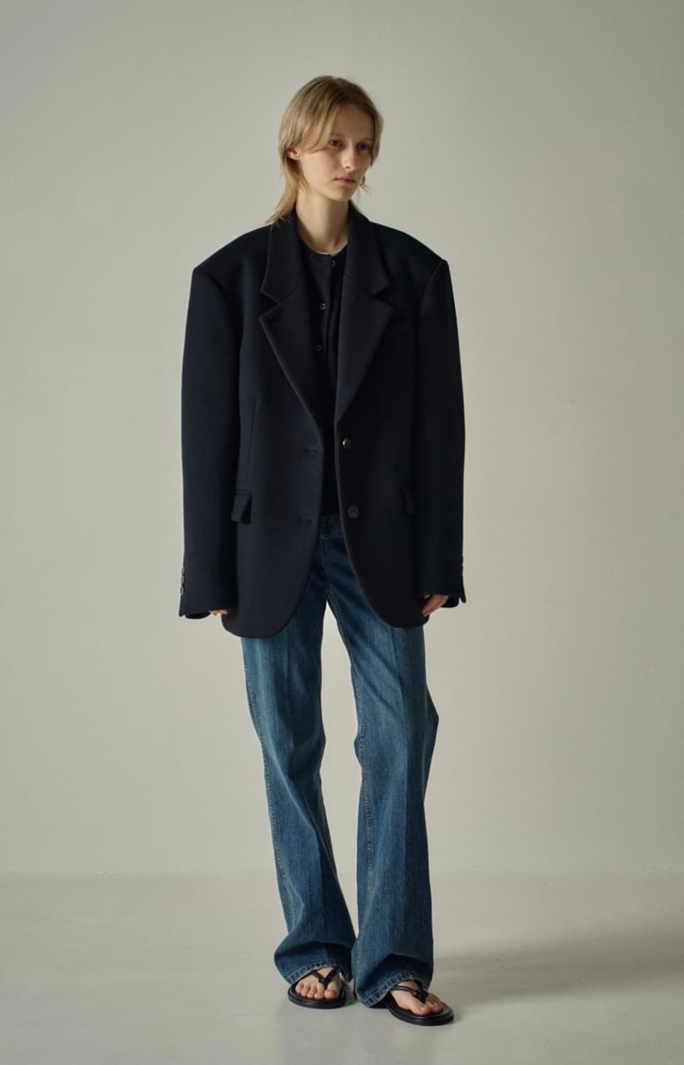 파사드패턴 캐시미어 블레이저 자켓 black-S 상품이미지1