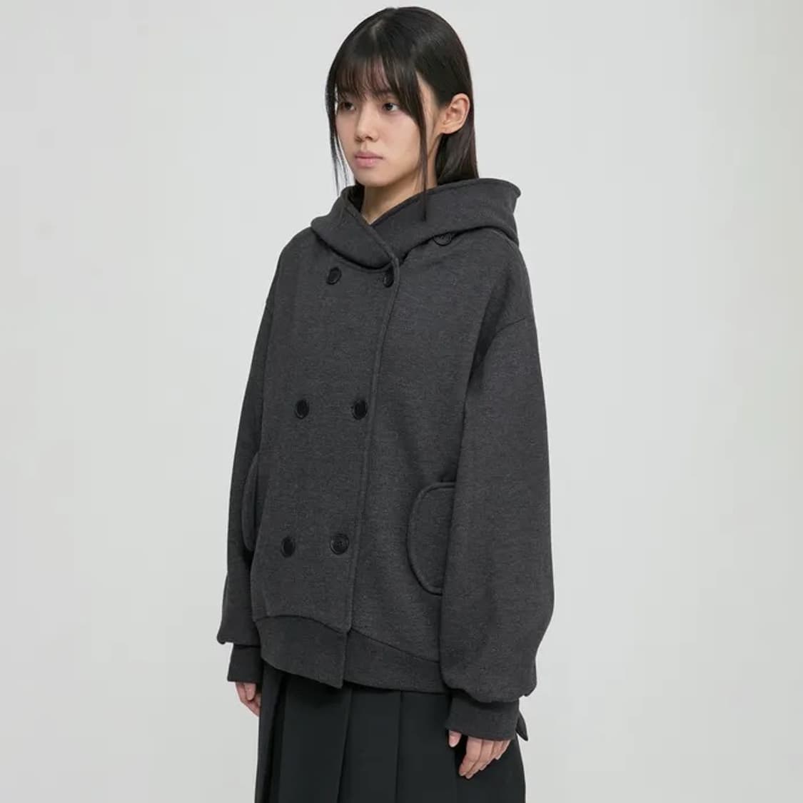 플레어업 Double Hoodie 더블 후디 챠콜 상품이미지2